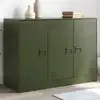 Image de Buffet Vert Olive 99x39x73 Cm Acier Vidaxl