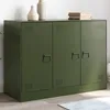 Image de vidaXL Buffet vert olive 99x39x73 cm acier 841725