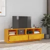 Image de vidaXL Meubles TV 2 pcs jaune moutarde 67x39x44 cm acier 841746