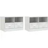 Image de Meubles Tv 2 Pcs Blanc 67x39x44 Cm Acier Vidaxl