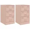 Image de Tables De Chevet 2 Pcs Rose 34,5x39x62 Cm Acier Vidaxl