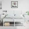 Image de Tables De Chevet 2 Pcs Blanc 34,5x39x62 Cm Acier Vidaxl