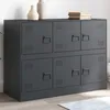 Image de vidaXL Buffet anthracite 99x39x73 cm acier armoire placard buffet haut armoire latérale armoire de rangement 841795