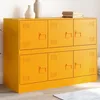 Image de vidaXL Buffet jaune moutarde 99x39x73 cm acier 841796
