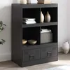 Image de vidaXL Buffet haut noir 67x39x95 cm acier armoire armoire de rangement buffet haut armoire latérale armoire haute 841799