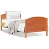 Image de vidaXL Cadre de Lit et Tête de Lit Lit Simple avec Sommier à Lattes Lit Adulte Meuble de Chambre Moderne Cire Marron 842565