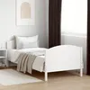 Image de Cadre De Lit Sans Matelas Blanc 90x200 Cm Bois De Pin Massif Vidaxl