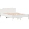 Image de Cadre De Lit Sans Matelas Blanc 140x190 Cm Bois De Pin Massif Vidaxl