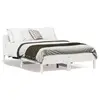 Image de Cadre De Lit Sans Matelas Blanc 135x190 Cm Bois De Pin Massif Vidaxl