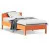 Image de Cadre De Lit Sans Matelas Cire Marron 90x190 Cm Bois Pin Massif Vidaxl
