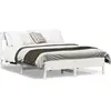 Image de Cadre De Lit Sans Matelas Blanc 140x200 Cm Bois De Pin Massif Vidaxl