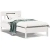 Image de Cadre De Lit Sans Matelas Blanc 90x200 Cm Bois De Pin Massif Vidaxl