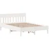 Image de Cadre De Lit Sans Matelas Blanc 140x190 Cm Bois De Pin Massif Vidaxl