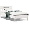 Image de Cadre De Lit Sans Matelas Blanc 75x190 Cm Bois De Pin Massif Vidaxl