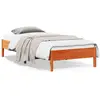 Image de Cadre De Lit Sans Matelas Cire Marron 90x200 Cm Bois Pin Massif Vidaxl