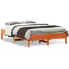 Image de Cadre De Lit Sans Matelas Cire Marron 135x190cm Bois Pin Massif Vidaxl