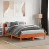 Image de Cadre De Lit Sans Matelas Cire Marron 120x190cm Bois Pin Massif Vidaxl