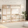 Image de vidaXL Lit Superposé avec Bureau Lit Mezzanine avec Sommier à Lattes pour Enfant Meuble de Chambre Moderne 100x200 cm 842846