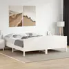 Image de Cadre De Lit Sans Matelas Blanc 200x200 Cm Bois Massif De Pin Vidaxl