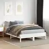Image de Cadre De Lit Sans Matelas Blanc 160x200 Cm Bois De Pin Massif Vidaxl
