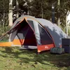 Image de vidaXL Tente de camping de cabine 4 personnes gris orange imperméable tente abri de camping abri de jardin tente de 94715