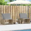 Image de vidaXL Lot de 2 Chaises longues modulaires avec Table Bain de Soleil Transat de Terrasse Siège de Jardin Patio Extérieur 368425