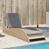 Image de Chaise Longue Avec Coussin Beige 60x205x73 Cm Résine Tressée Vidaxl