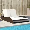 Image de vidaXL Chaise Longue avec Coussins Lit de Repos avec Dossier Réglable Bain de Soleil Meuble de Jardin Extérieur Moderne 368288