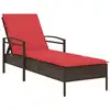 Image de Vidaxl transat avec coussin marron 63 x 200 x 81 cm polyrotin