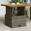 Image de Table De Jardin Gris 80x80x71 Cm Résine Tressée Et Bois Acacia Vidaxl