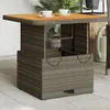 Image de vidaXL Table de Jardin Table Basse Table à Manger Meuble de Terrasse Cour Balcon Patio Extérieur Gris Résine Tressée et 368270