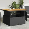 Image de Table de jardin - VIDAXL - 110x110x71cm - Résine tressée - Bois acacia - 4 personnes