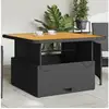 Image de Table de jardin noir 110x110x71cm résine tressée et bois acacia