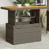 Image de vidaXL Table de Jardin Table Basse Table à Manger Meuble de Terrasse Cour Balcon Patio Extérieur Gris Résine Tressée et 368276.