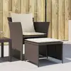 Image de Chaise De Jardin Avec Tabouret Marron Résine Tressée Vidaxl