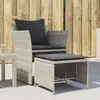 Image de Chaise De Jardin Avec Tabouret Gris Clair Résine Tressée Vidaxl
