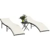 Image de Chaises Longues Lot De 2 Avec Table Noir Résine Tressée Vidaxl