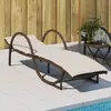 Image de Chaise Longue Avec Coussin Marron 60x199x42 Cm Résine Tressée Vidaxl