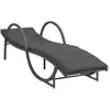 Image de Chaise Longue Avec Coussin Gris 60x199x42 Cm Résine Tressée Vidaxl