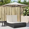 Image de Chaise Longue Double Avec Coussins Noir Résine Tressée Vidaxl