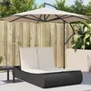Image de vidaXL Chaise longue double avec coussins noir résine tressée 368090
