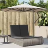 Image de vidaXL Chaise longue double avec coussins gris résine tressée transat lit de jour dextérieur lit de jour de jardin lit 368092