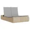 Image de Vidaxl chaise longue double avec coussins beige résine tressée