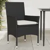 Image de Chaises De Jardin Avec Coussins Lot De 2 Noir Résine Tressée Vidaxl