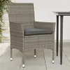 Image de Chaises De Jardin Avec Coussins Lot De 2 Gris Résine Tressée Vidaxl