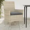Image de Chaises De Jardin Coussins Lot De 2 Gris Clair Résine Tressée Vidaxl