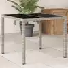 Image de Table De Jardin Avec Dessus En Verre Gris Clair Résine Tressée Vidaxl