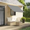 Image de vidaXL Auvent rétractable anthracite 200x150 m tissu et acier store auvent de patio auvent de fenêtre stores auvent de 368752