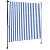 Image de Store Roulant D'extérieur Bleu Et Blanc 150x270 Cm Tissu Acier Vidaxl