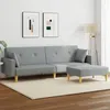 Image de Canapé-lit À 2 Places Avec Repose-pied Gris Clair Tissu Vidaxl